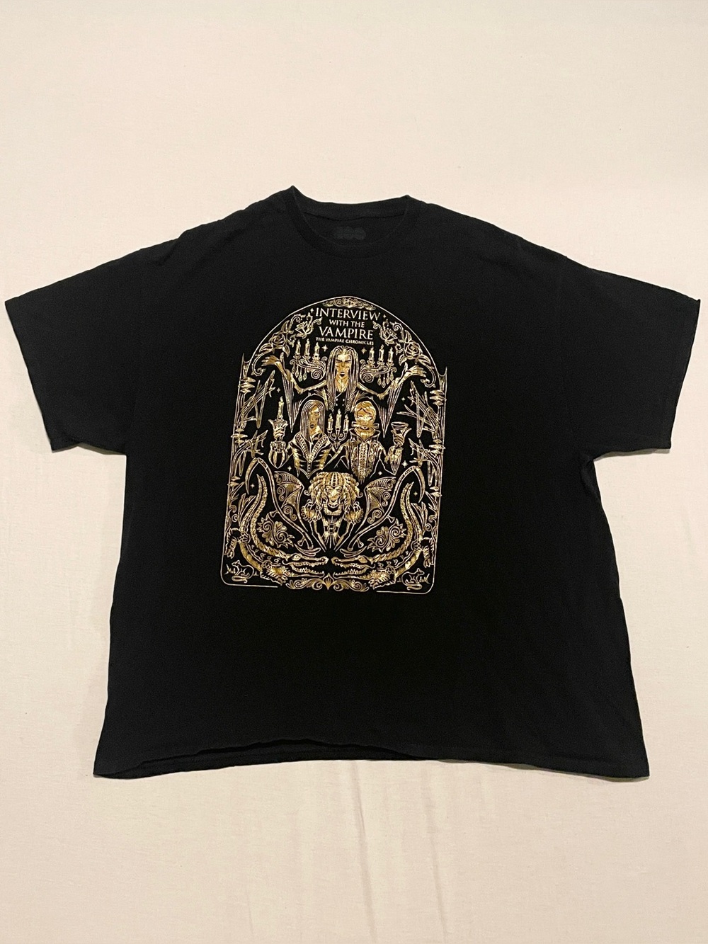 Interview With The Vampire Chronicles T-Shirt Black Gold Graphic 2XL